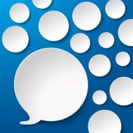 Speech Bubbles With Circles Blue Background