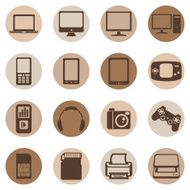 Vector Set of Digital Devices Icons N4