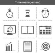 Set of simple time management icons