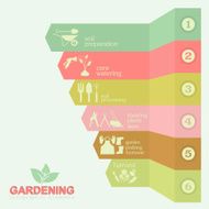 Garden work infographic elements Working tools set N17
