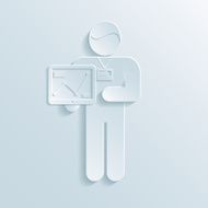 businessman with chart on tablet