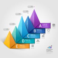 Modern business 3d triangle infographics staircase