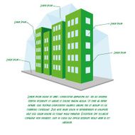 Stylish Building Illustration With Space For Text