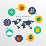 Flat ecology infographic background N2