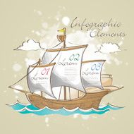 hand drawn style sailboat infographic elements