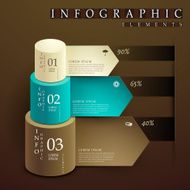 cylinder and paper label infographic elements