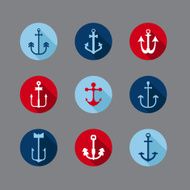 Set of Anchor Nautical Icons