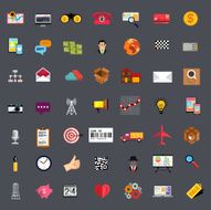 Flat Business icon set N2