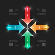 Business Infographics Design Template Vector Elements Economy Workflow Arrows Illustration