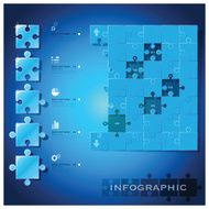 Modern Jigsaw Puzzle Business Infographic Background Design Template