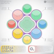 Infographic abstract geometric 3d digital illustration social set of icons