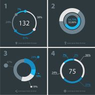 Flat blue infographics template
