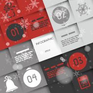 red christmas infographic square template with four options