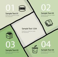 green color four steps vector layout