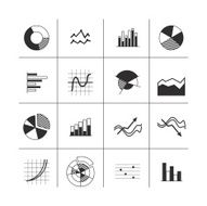 graph icon set - black