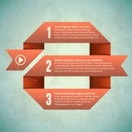 Vintage grungy card with infographic ribbons and icons
