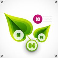 Glossy nature leaves infographic background
