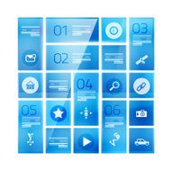 Vector blue glossy mosaic infographic