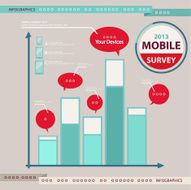infographic mobile phone and graph