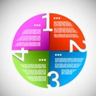 Colorful paper progress circle N2