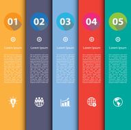 Long Shadow Design clean number banners template graphic or webs N6