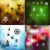 Christmas infographic with unfocused background N73