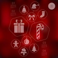 Christmas infographic with unfocused background N74