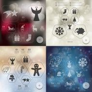Christmas infographic with unfocused background N76