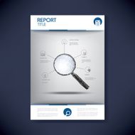 Magnifying glass symbol in modern low polygonal shapes and infographics