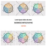 Set vector illustration pie chart template with text areas