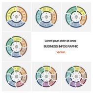 Set vector illustration ring chart template with text areas and