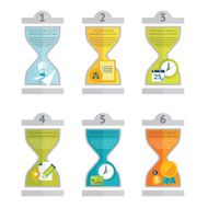 Numbered infographic design in sand clock forms N2