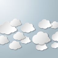 White Clouds Grey Background