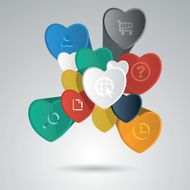 Vector infographic elements with hearts N4