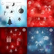 Christmas infographic with unfocused background N77