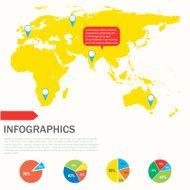 An infographics showing a yellow map