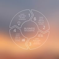 Circle line infographic on vector blur background N5
