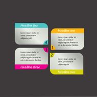 Step by step diagram Infographic flat tab N2
