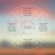 Circle line infographic on vector blur background N6