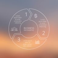 Circle line infographic on vector blur background N7