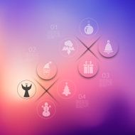 Christmas infographic with unfocused background N81