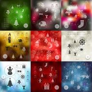 Christmas infographic with unfocused background N82