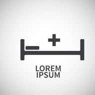 Icon flat element design Hospital bed