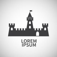 Icon flat element design castle building