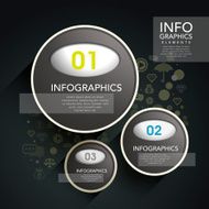 vector black plastic circle label infographics