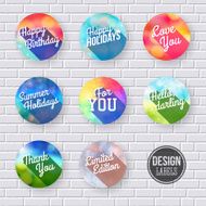 Colorful set of labels with long shadow Vector illustration N2