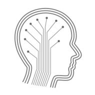 Silhouette head with the neural connections