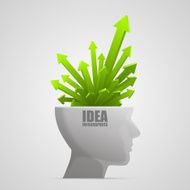 Arrow explosion in the head Vector illustration