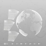 World globe Infographic template for business design abstract background vector N2