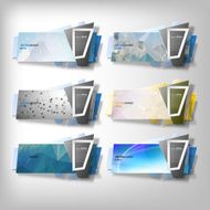 Big Infographic banners set origami styled vector N2